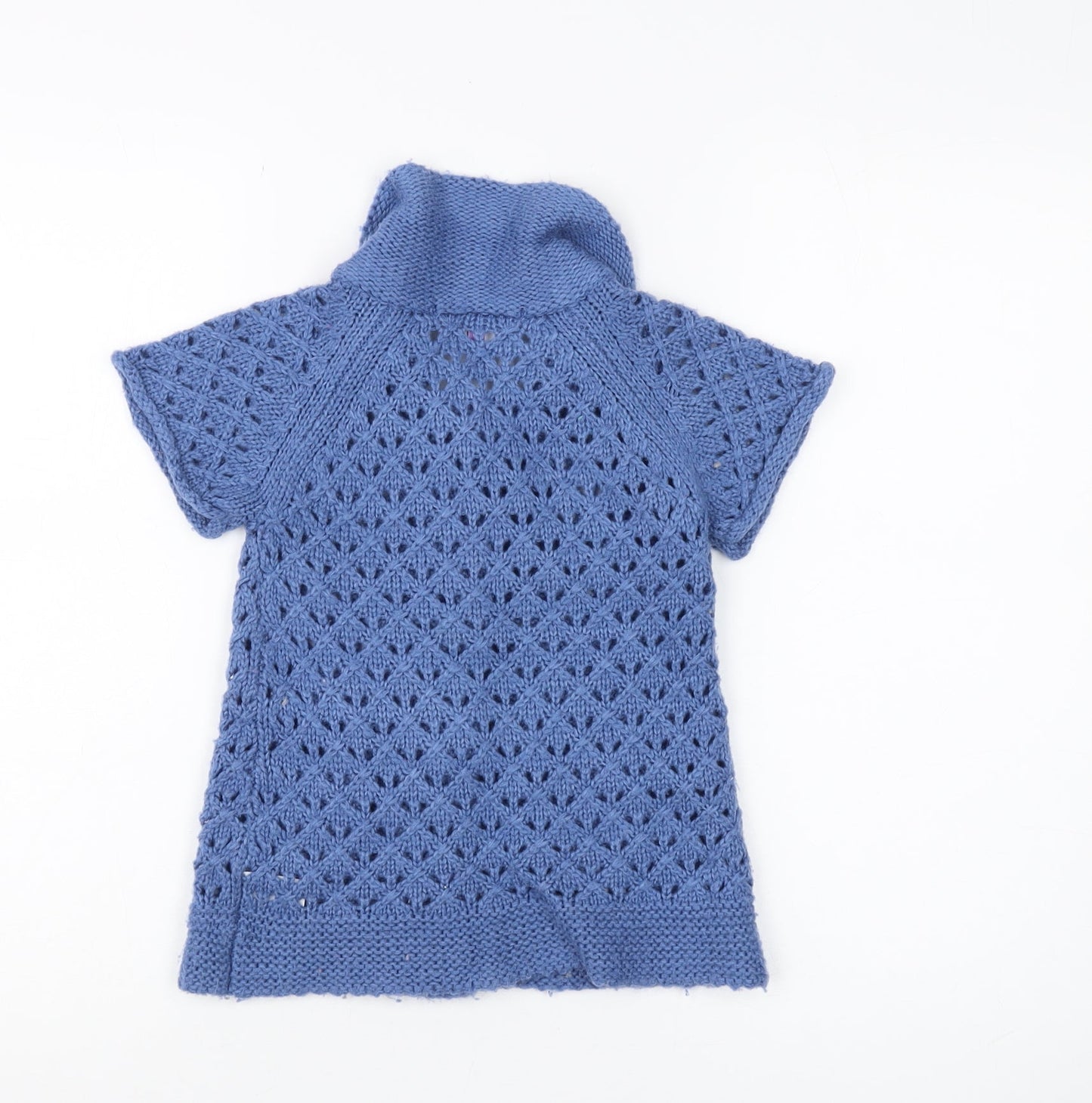 John Lewis Girls Blue Knit Cardigan, Size 6, Short Sleeve