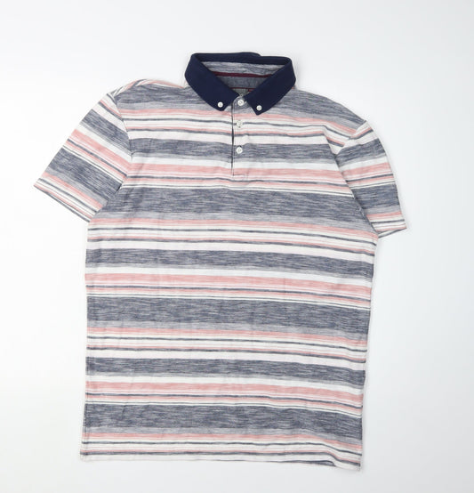Linea Men's Multicoloured Striped Polo Shirt M