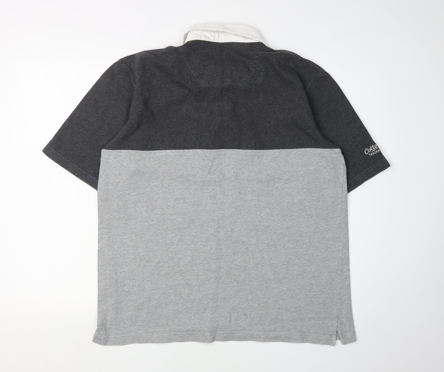 Men's Grey Colourblock England Rugby Polo, Size L, England Embroidery