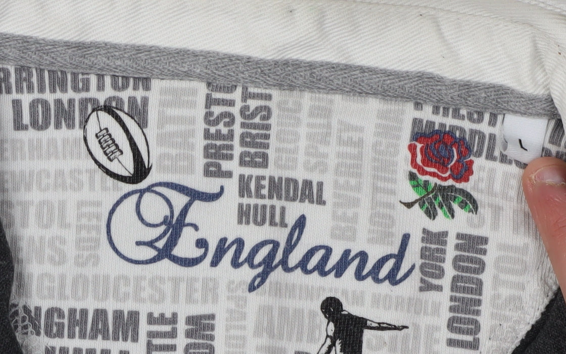 Men's Grey Colourblock England Rugby Polo, Size L, England Embroidery
