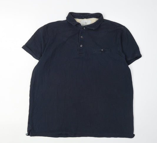Lost Stock Men's Blue Polo Shirt - L, Short Sleeve, Cotton