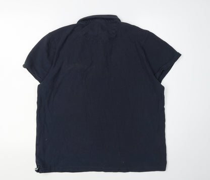 Lost Stock Men's Blue Polo Shirt - L, Short Sleeve, Cotton