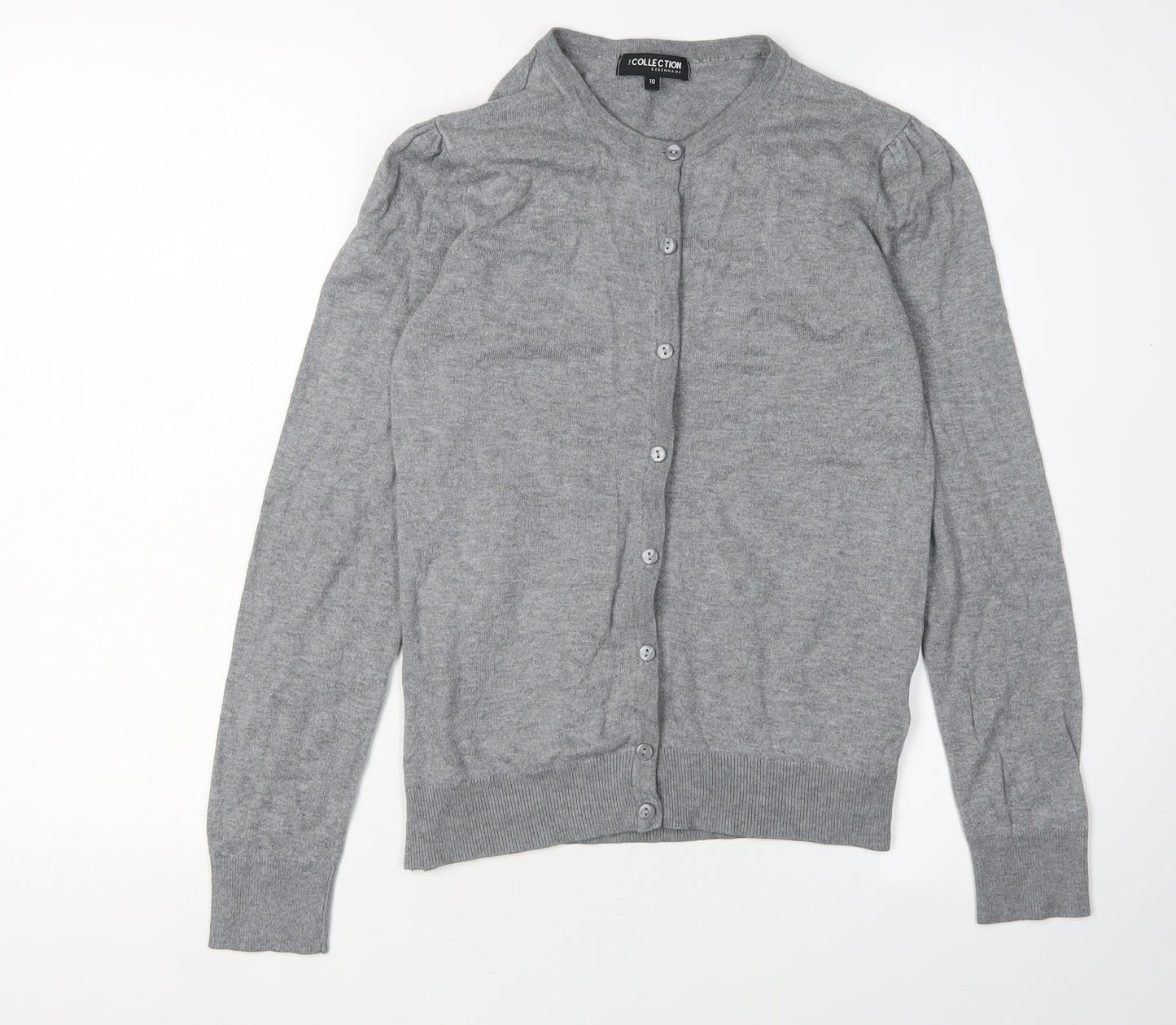 Womens UK Size 10 Debenhams Grey Cardigan Jumper