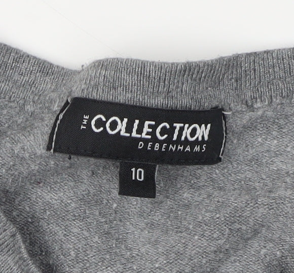 Womens UK Size 10 Debenhams Grey Cardigan Jumper