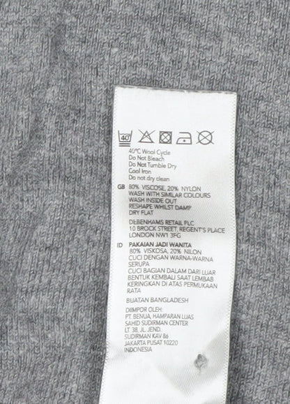 Womens UK Size 10 Debenhams Grey Cardigan Jumper