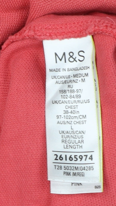 Marks and Spencer Men's Pink Medium Polo Short Sleeve