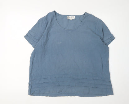 Womens UK Size M Capri Blue Basic T-Shirt