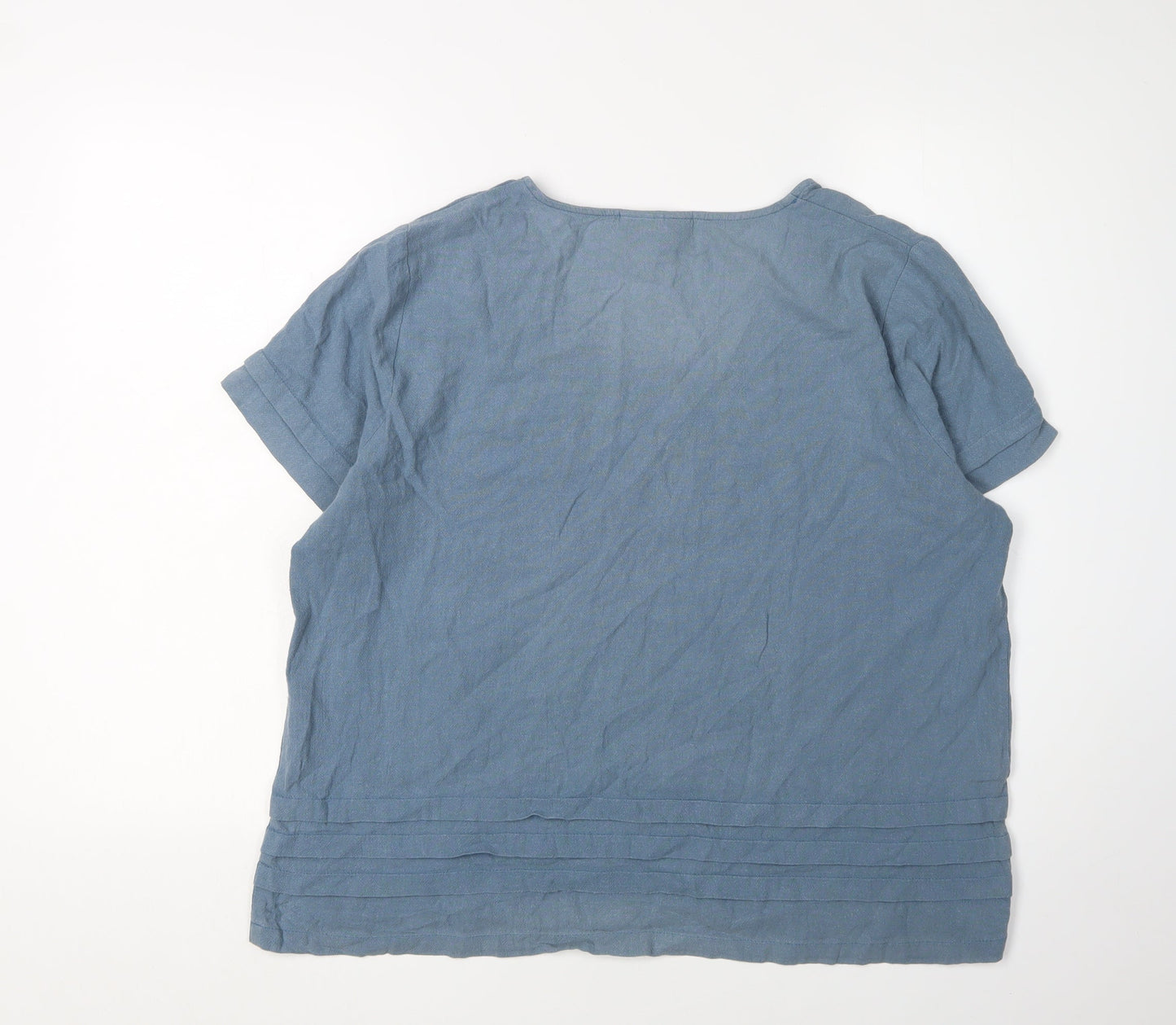 Womens UK Size M Capri Blue Basic T-Shirt