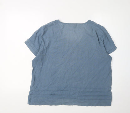 Womens UK Size M Capri Blue Basic T-Shirt
