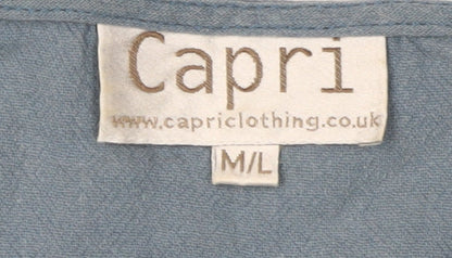 Womens UK Size M Capri Blue Basic T-Shirt