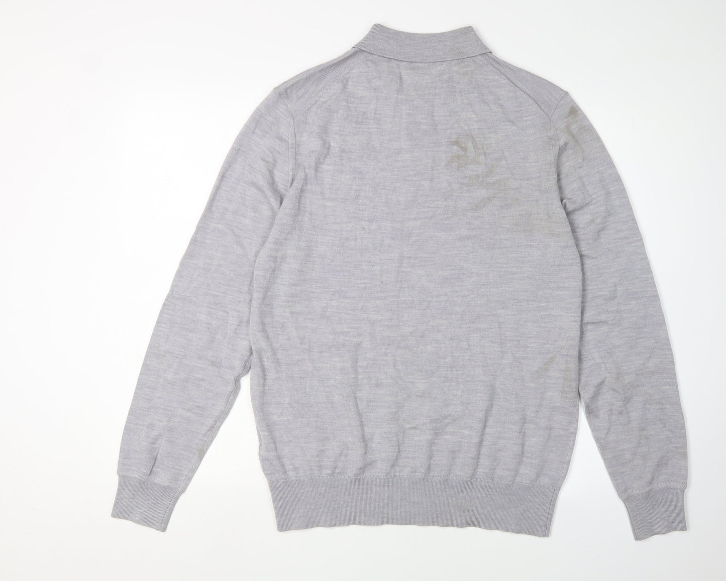 Autograph Men's Grey Collared Pullover Jumper M