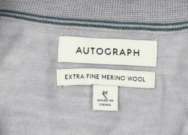 Autograph Men's Grey Collared Pullover Jumper M