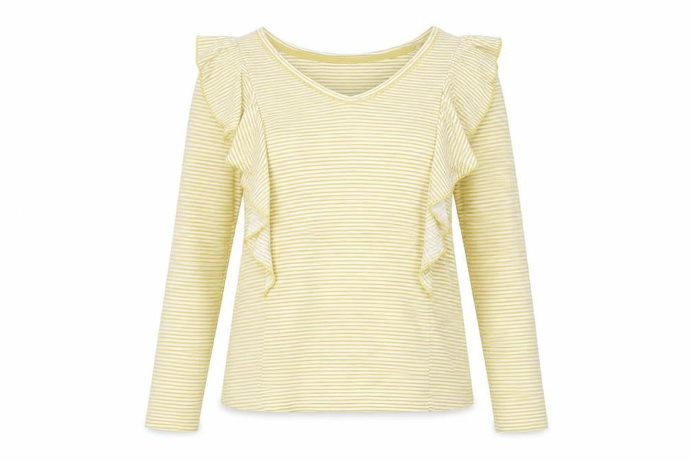 Womens UK Size 8 NEXT Yellow Ringer T-Shirt