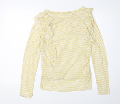 Womens UK Size 8 NEXT Yellow Ringer T-Shirt