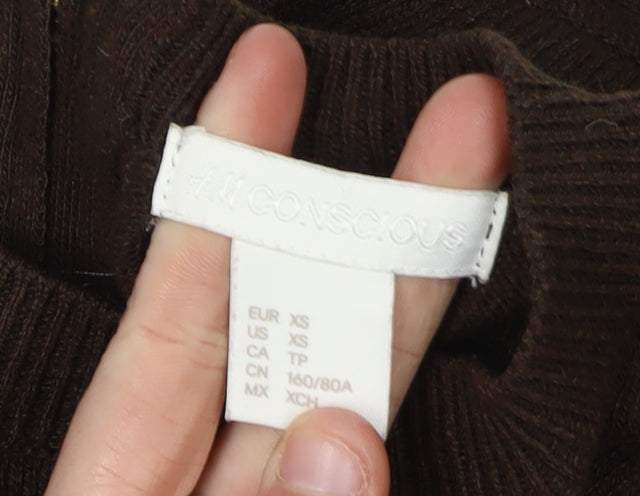 Womens UK Size XS H&M Brown Pullover Jumper