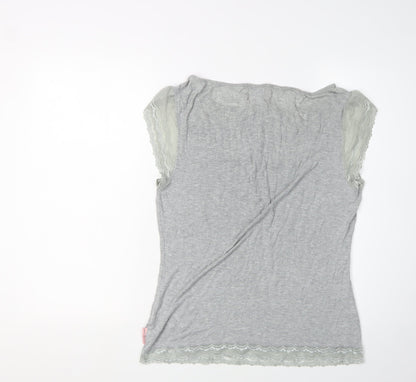 Ted Baker Women's Grey Size 10 Lace Accented Top