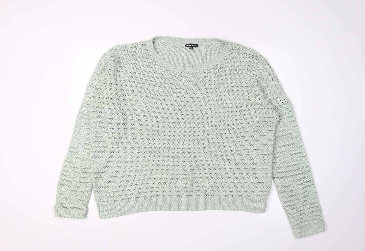 Womens UK Size 14 Warehouse Green Pullover Jumper