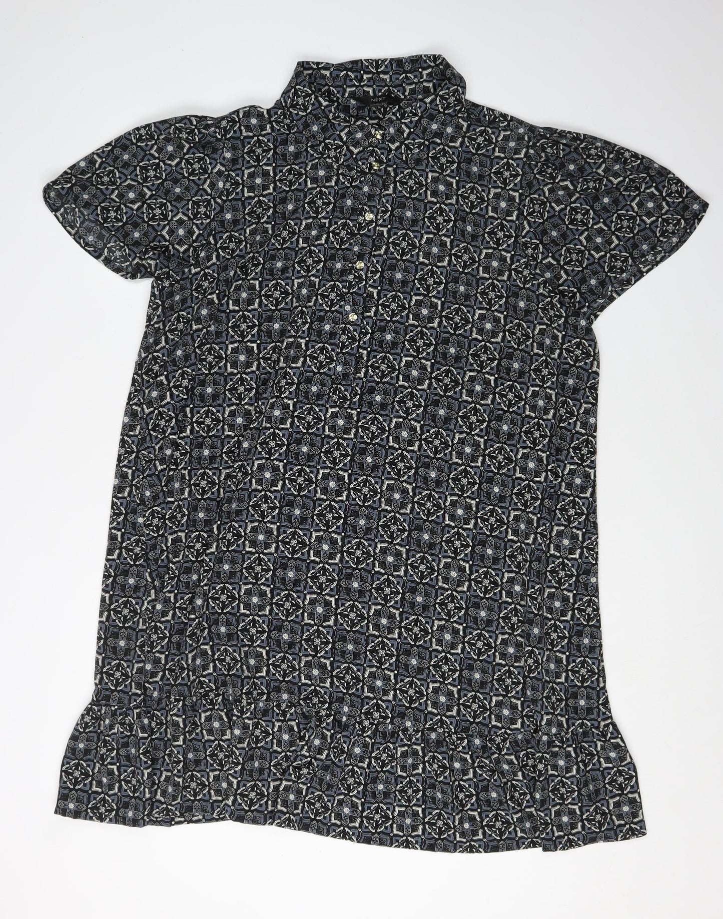 Next Women's Geometric Shirt Dress UK 14 Multicoloured