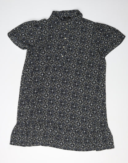 Next Women's Geometric Shirt Dress UK 14 Multicoloured