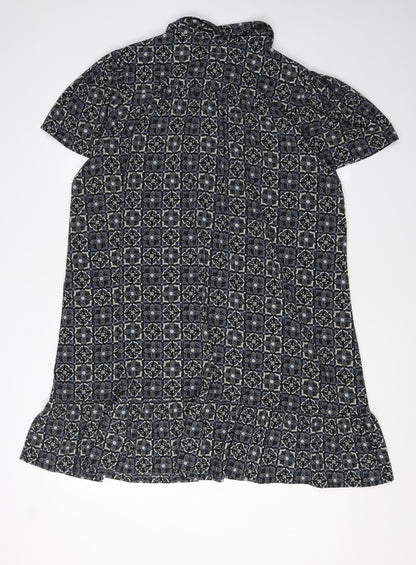 Next Women's Geometric Shirt Dress UK 14 Multicoloured