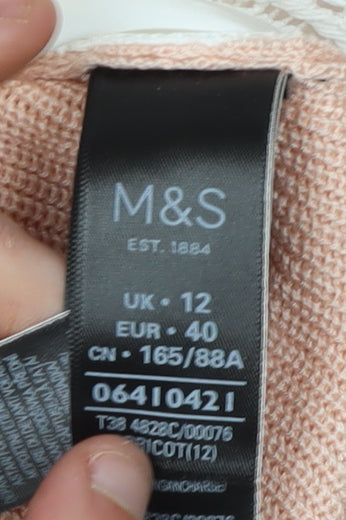 Womens UK Size 12 Marks and Spencer Pink Cardigan Jumper