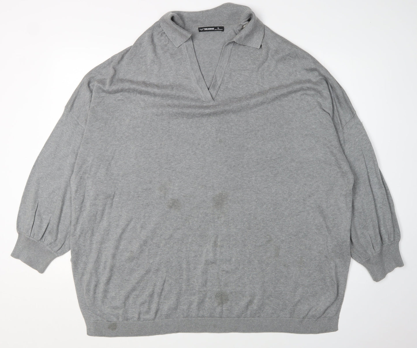 Womens UK Size XL Threadbare Grey Pullover Jumper