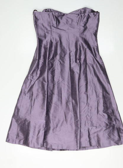 Coast Women's Purple Silk Blend A-Line Midi Dress