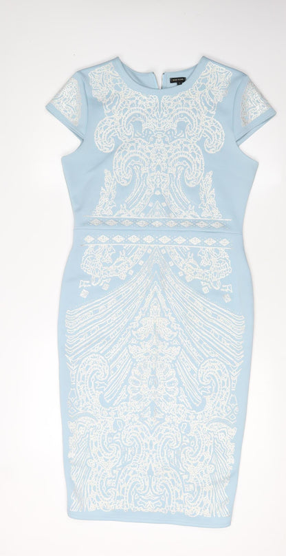 River Island Women's Blue Bodycon Dress Size 14