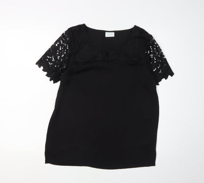 Womens UK Size S VILA Black Basic Blouse