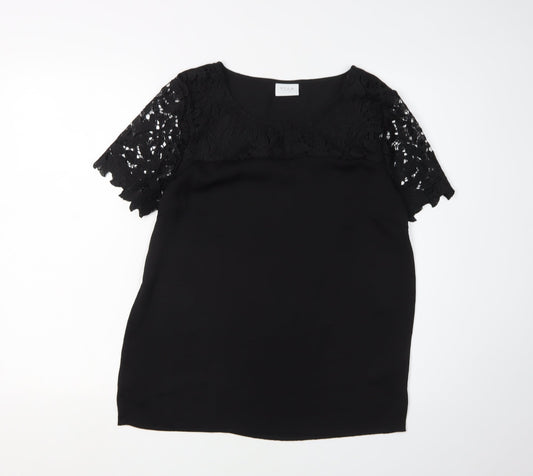 Womens UK Size S VILA Black Basic Blouse