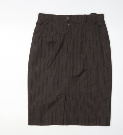 Yarell Women's Brown Striped Pencil Skirt Size 14