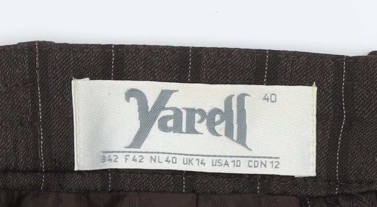 Yarell Women's Brown Striped Pencil Skirt Size 14