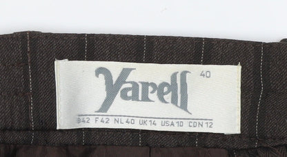 Yarell Women's Brown Striped Pencil Skirt Size 14