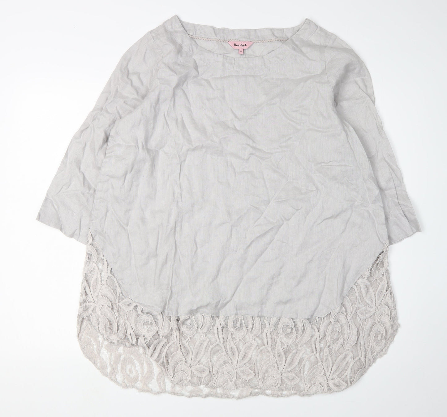 Womens UK Size 12 Phase Eight Grey Tunic Blouse