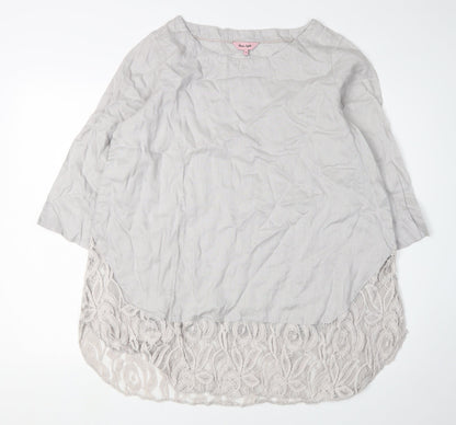 Womens UK Size 12 Phase Eight Grey Tunic Blouse