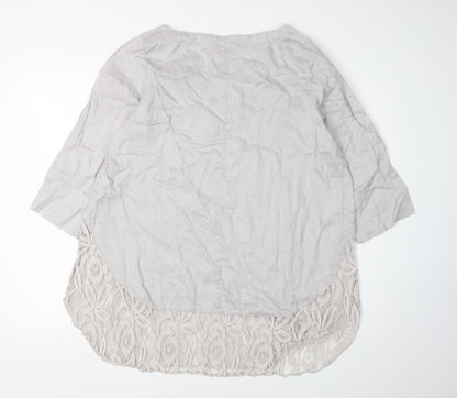 Womens UK Size 12 Phase Eight Grey Tunic Blouse