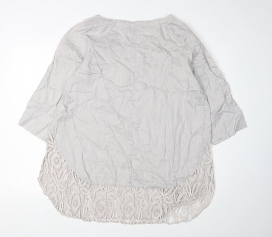 Womens UK Size 12 Phase Eight Grey Tunic Blouse