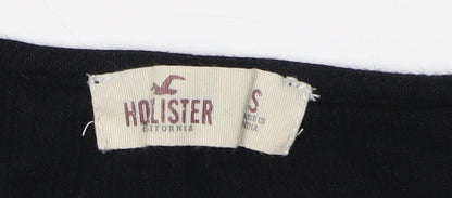 Hollister Women's Black Embroidered Bohemian Blouse, S
