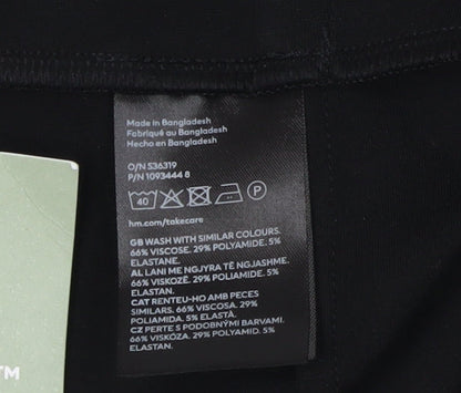 H&M Women's Black Pencil Skirt Size 12 Viscose Blend