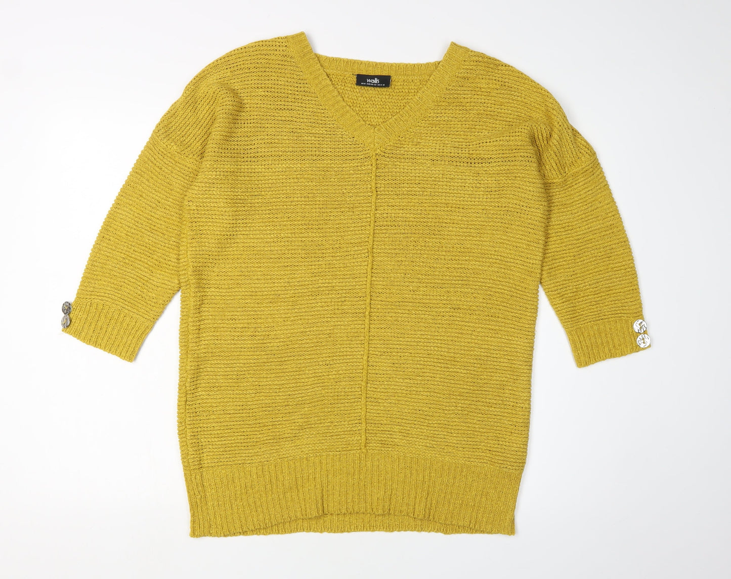 Womens UK Size M Wallis Yellow Pullover Jumper