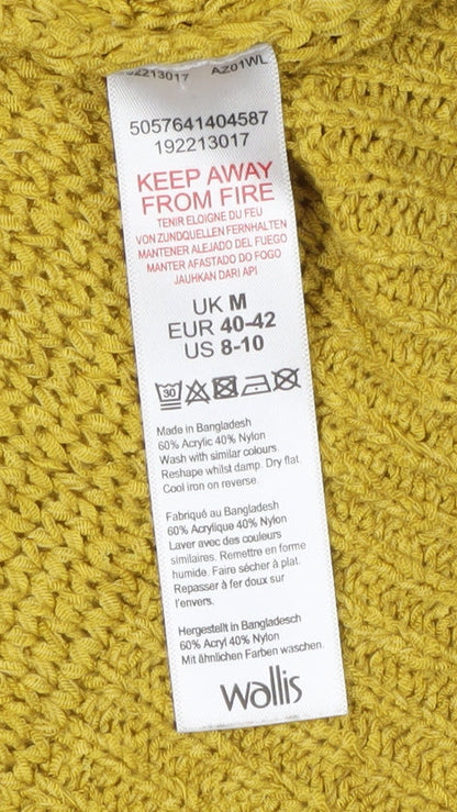 Womens UK Size M Wallis Yellow Pullover Jumper
