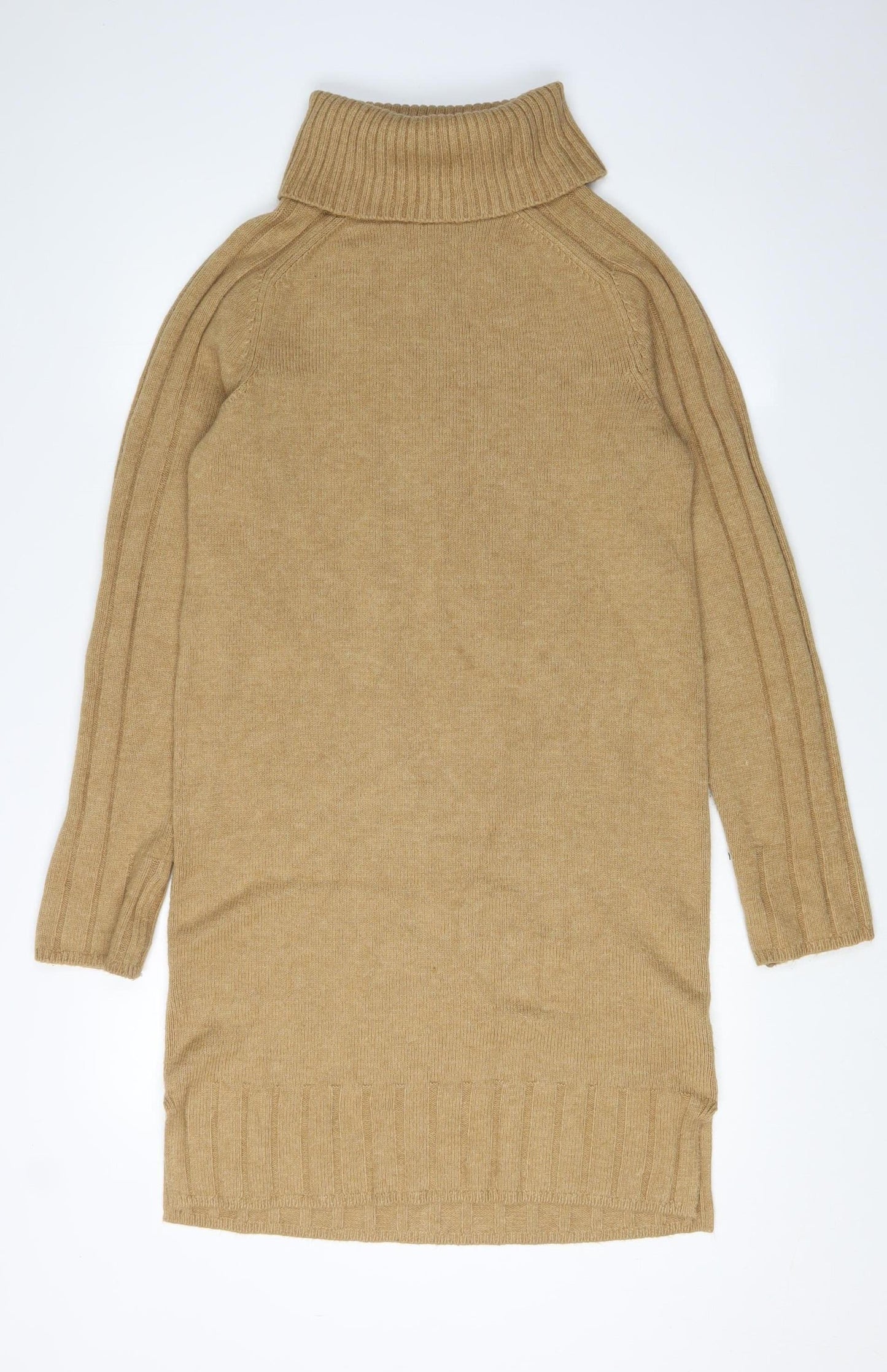 NEXT Women's Beige XS Knit Dress Roll Neck Winter
