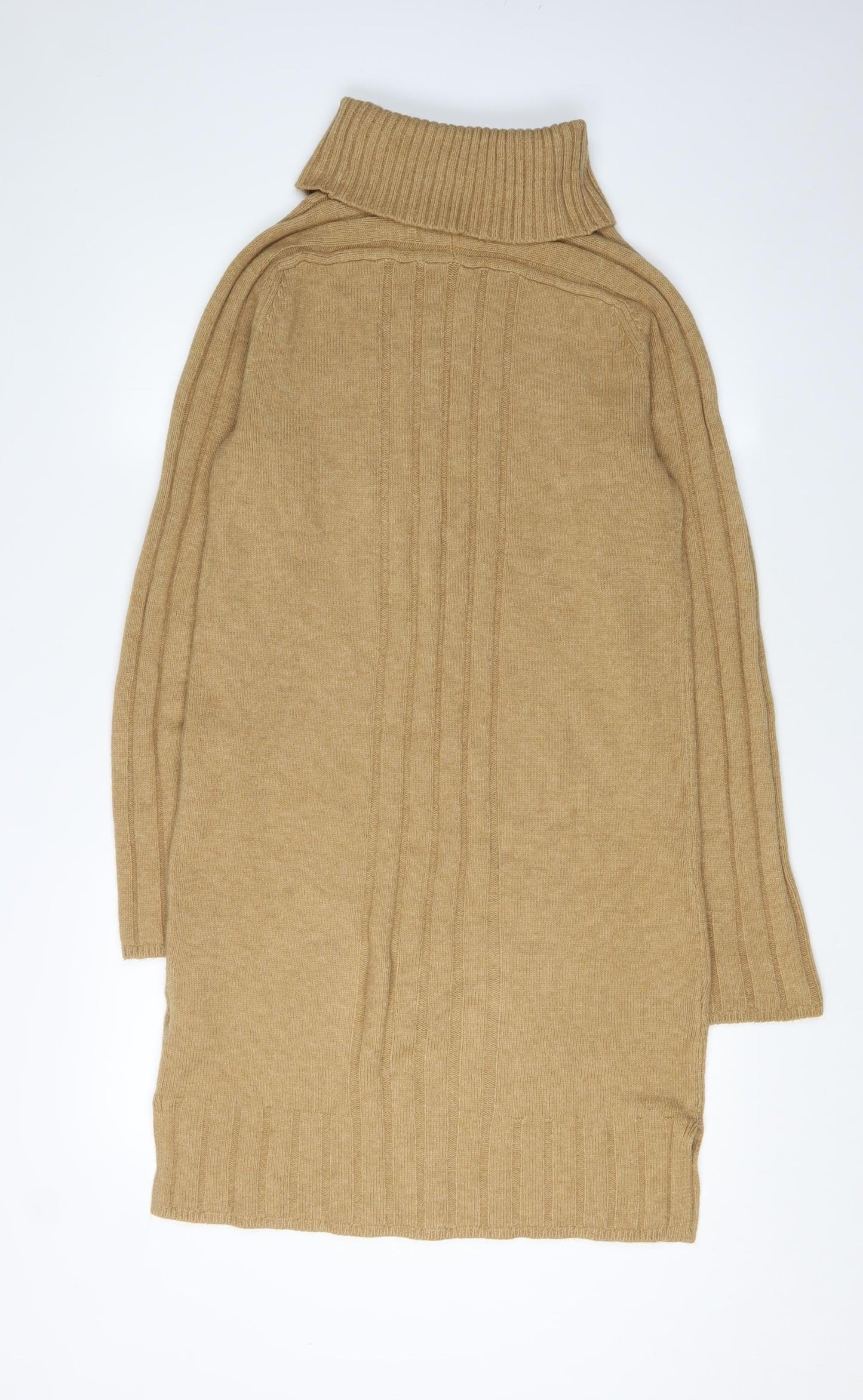 NEXT Women's Beige XS Knit Dress Roll Neck Winter