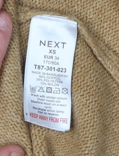 NEXT Women's Beige XS Knit Dress Roll Neck Winter