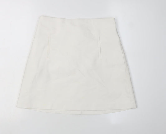 MNG Women's White Knee-Length Pencil Skirt, Size 10