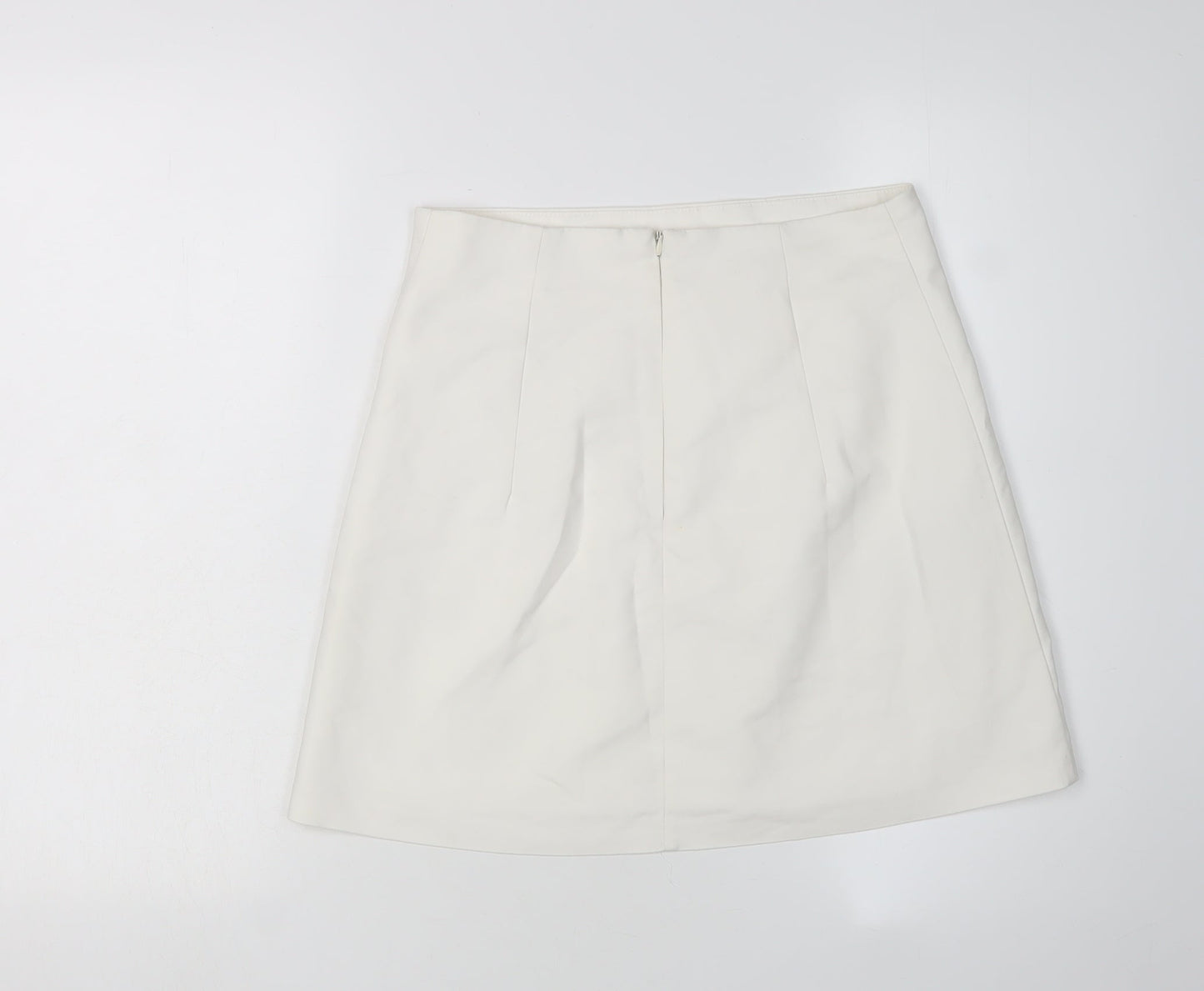 MNG Women's White Knee-Length Pencil Skirt, Size 10