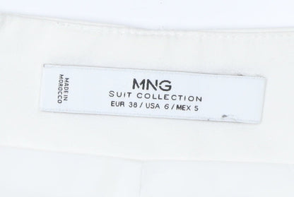 MNG Women's White Knee-Length Pencil Skirt, Size 10