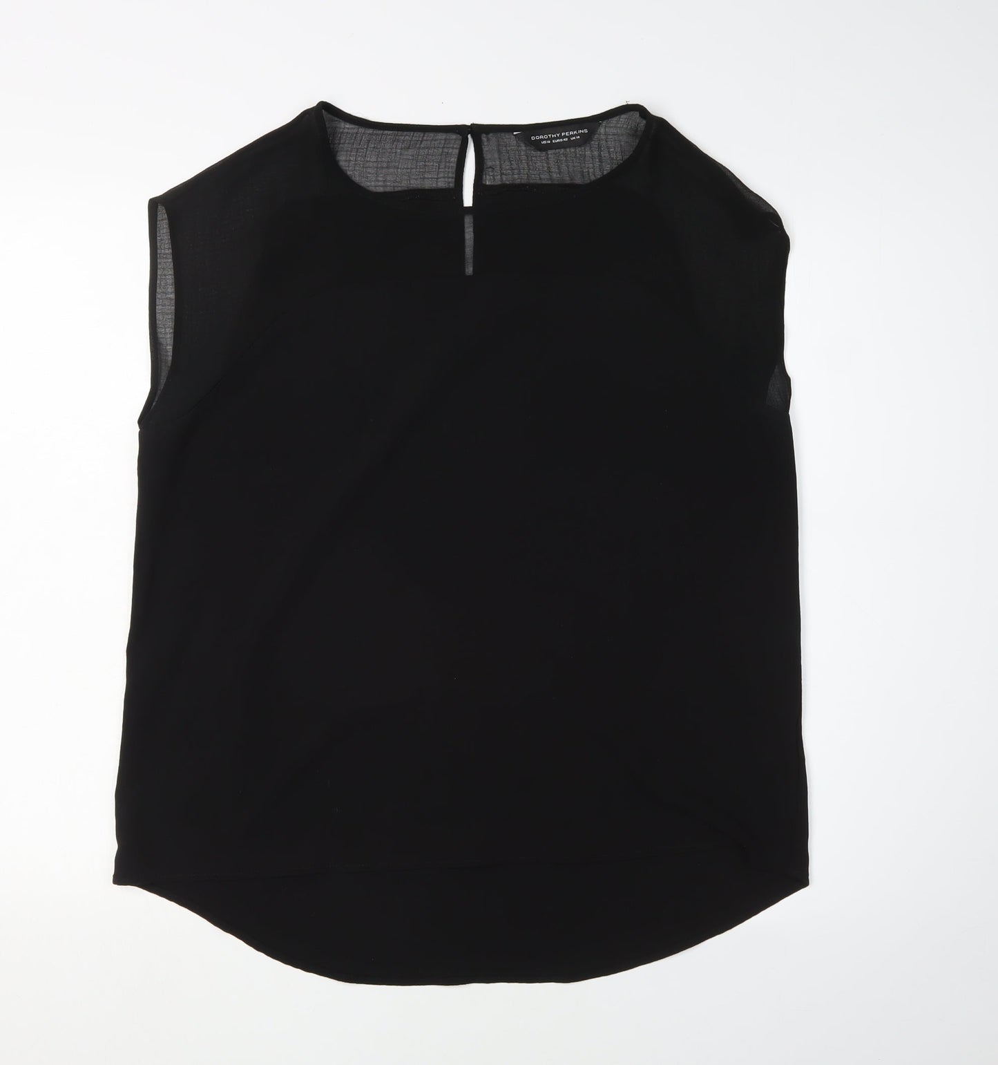 Womens UK Size 14 Dorothy Perkins Black Basic Blouse