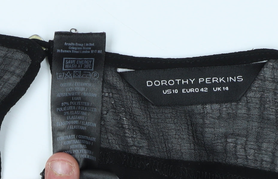 Womens UK Size 14 Dorothy Perkins Black Basic Blouse