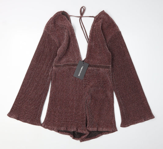 PrettyLittleThing Womens Multicoloured Size 10 Glam Playsuit